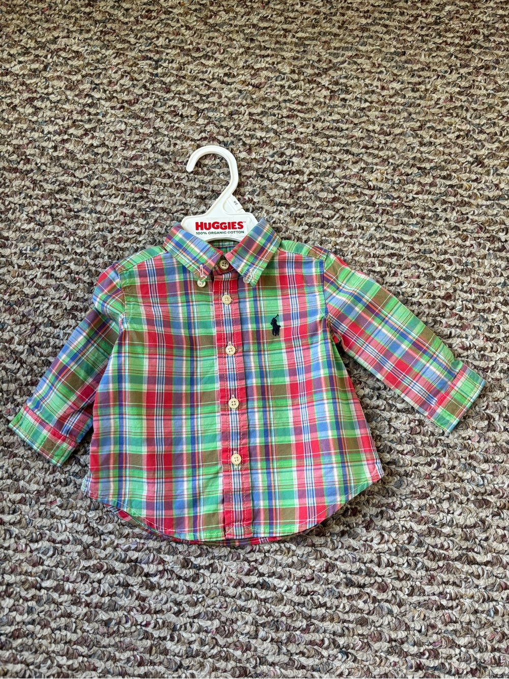 Ralph Lauren Baby Plaid Button-Down Shirt in Red, Green & Blue 3M